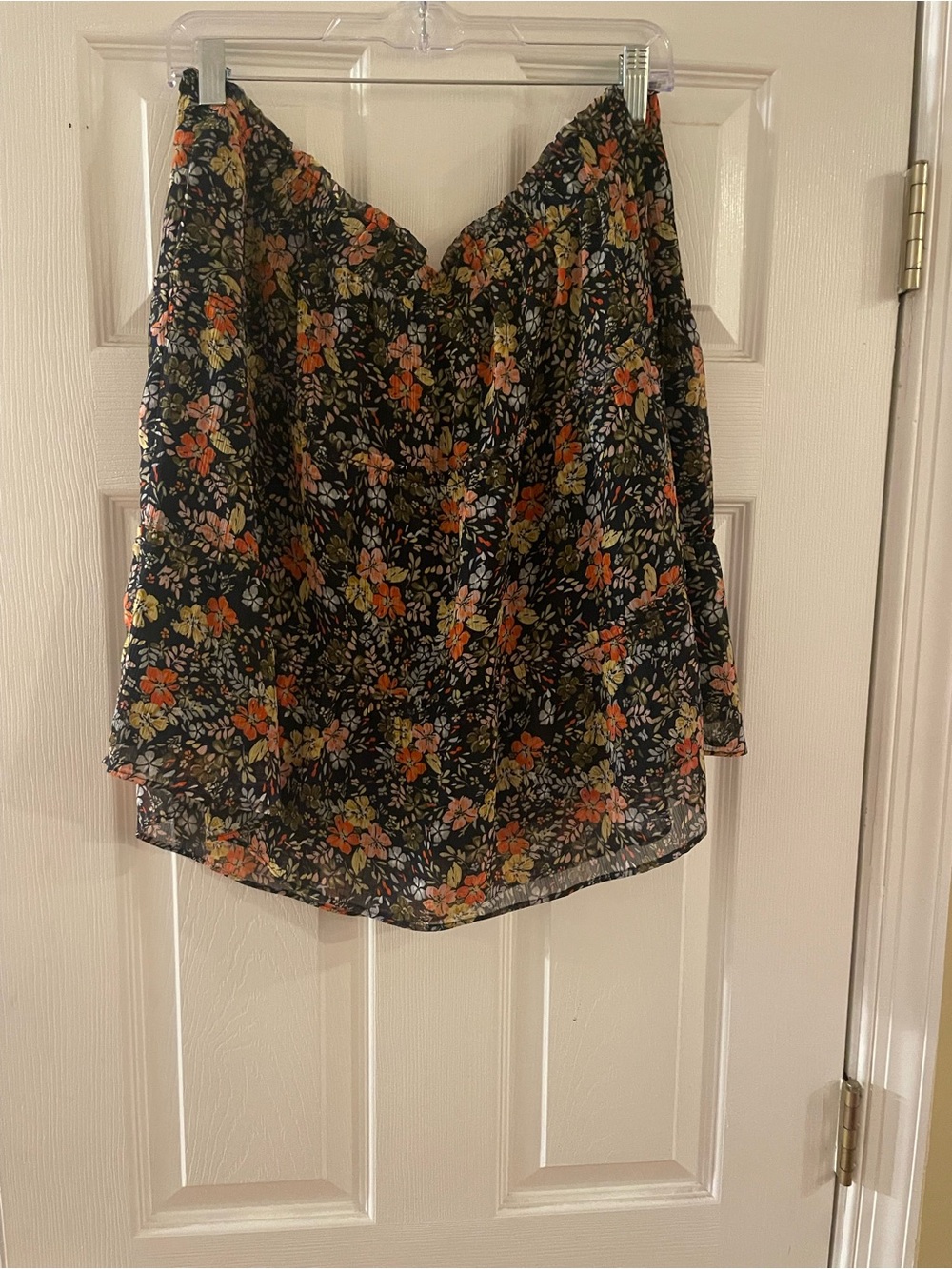 Loft Black Floral A-Line Women's Skirt